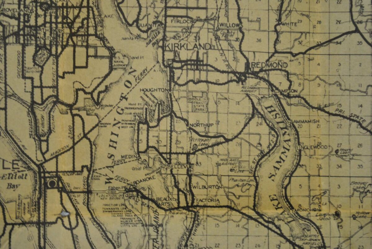 King County Washington Circa 1940 Kroll Antique Maps