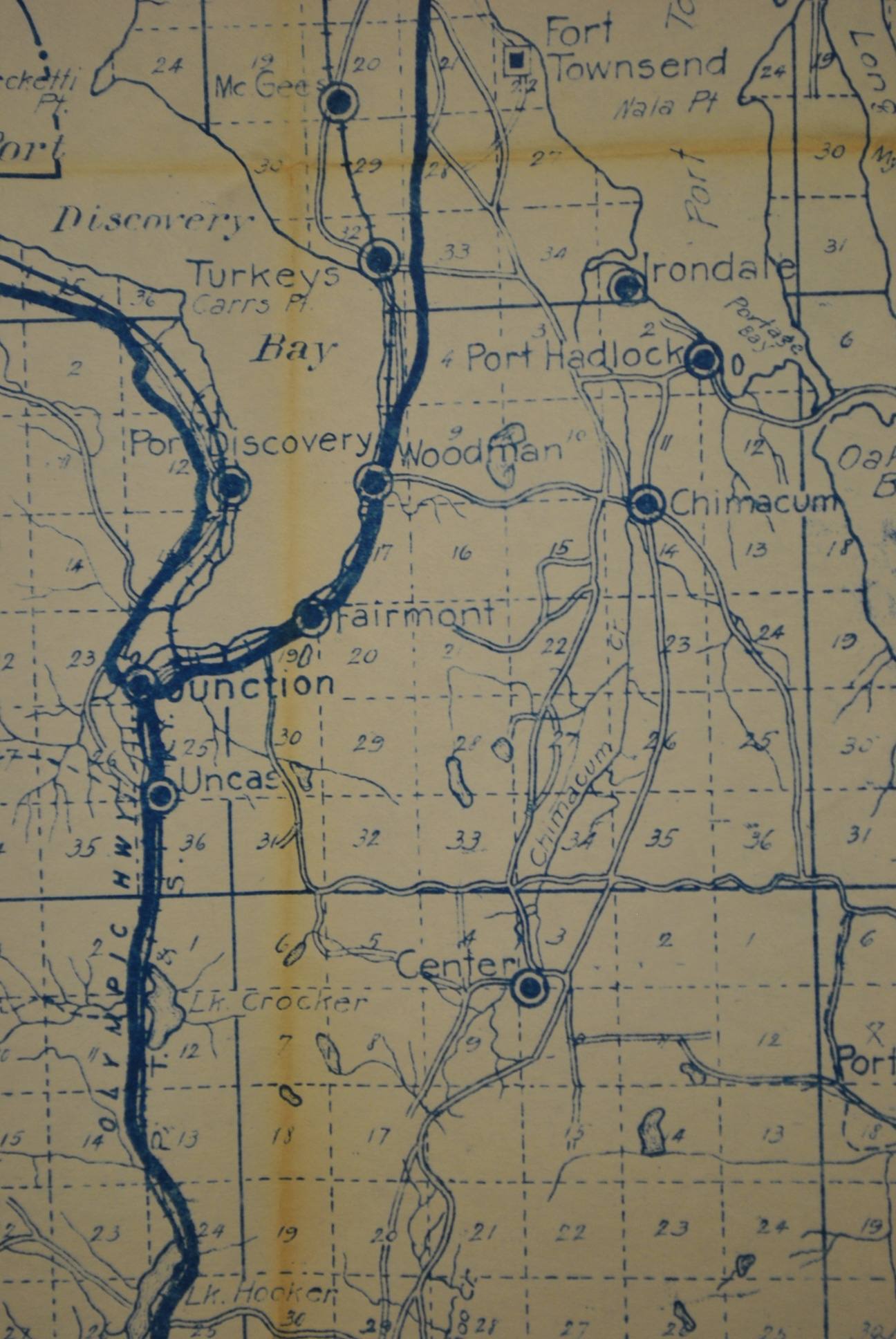 Jefferson County Washington Circa 1920s Kroll Antique Maps