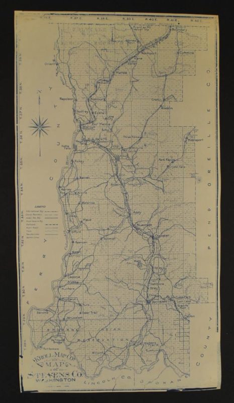 Stevens County, Washington circa 1920’s - Kroll Antique Maps