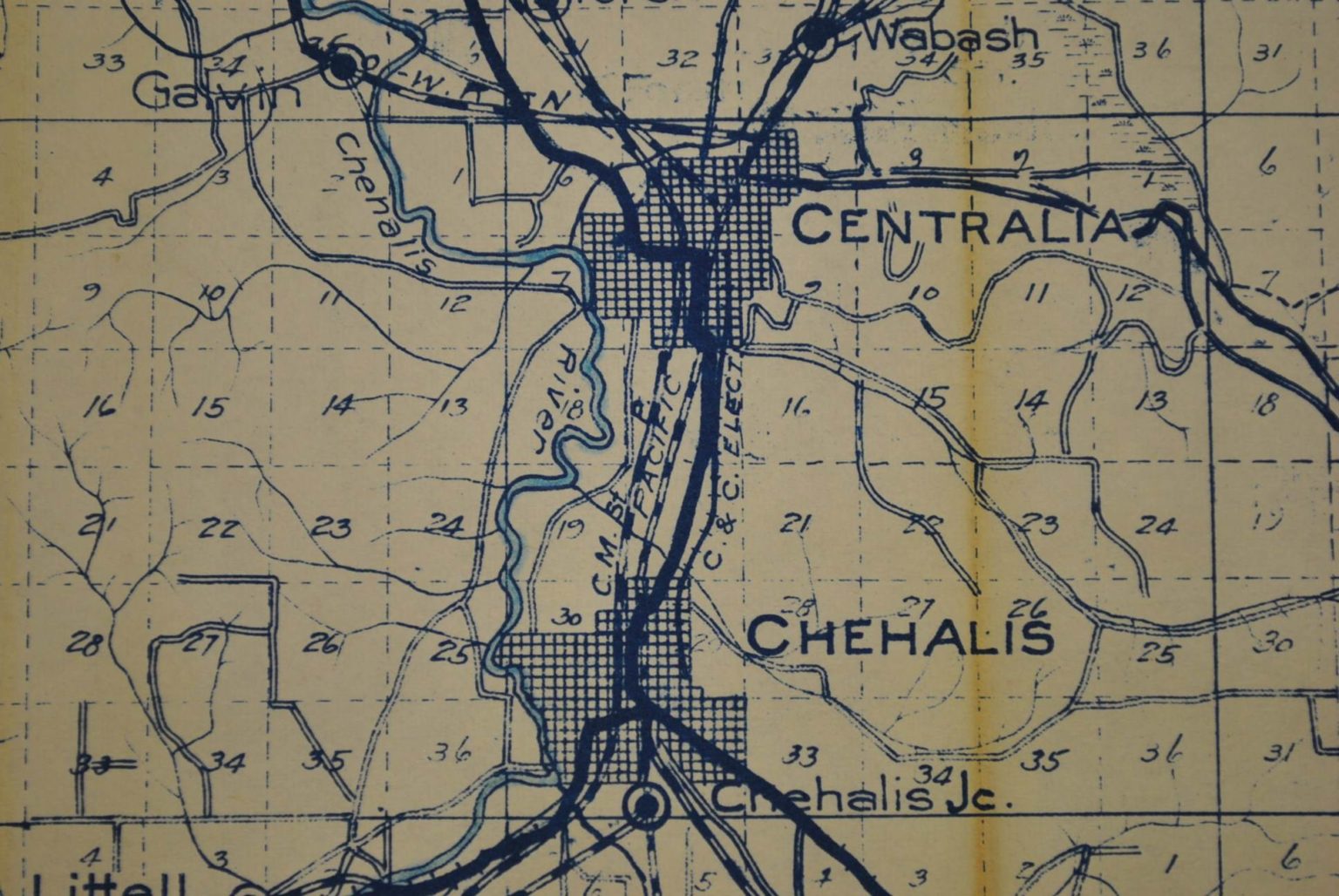 Lewis County, Washington circa 1920’s Kroll Antique Maps