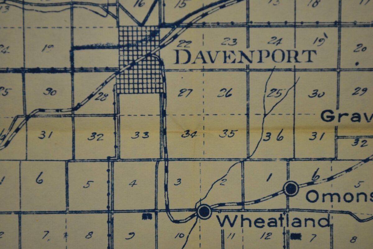 Lincoln County Washington Circa 1920s Kroll Antique Maps 8857