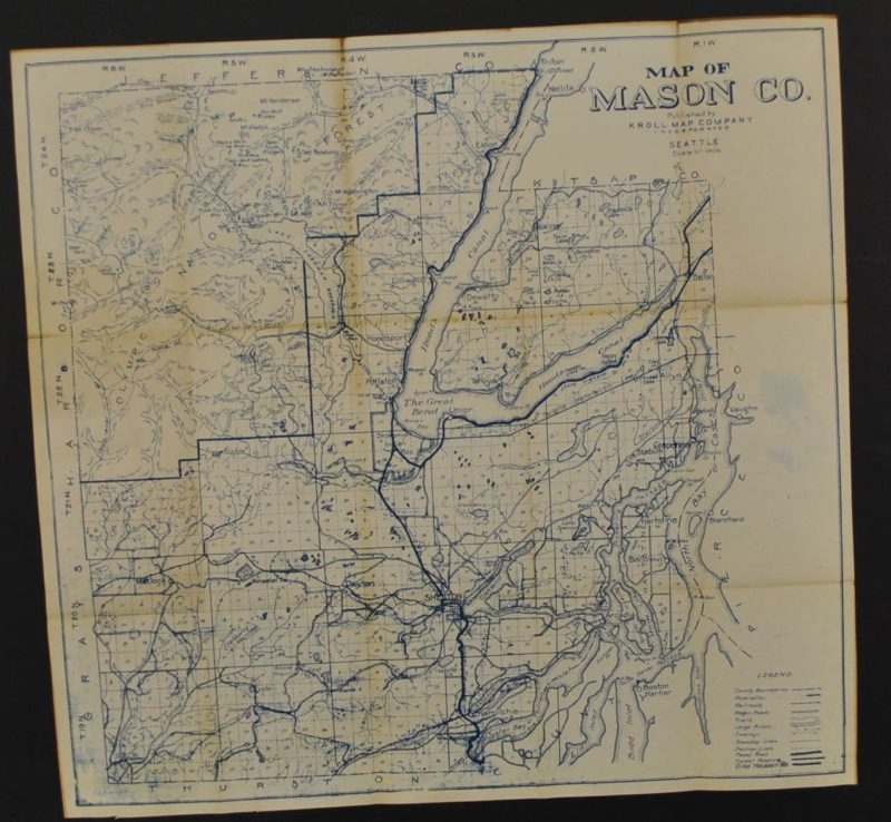 Mason County, Washington Circa 1920’s - Kroll Antique Maps