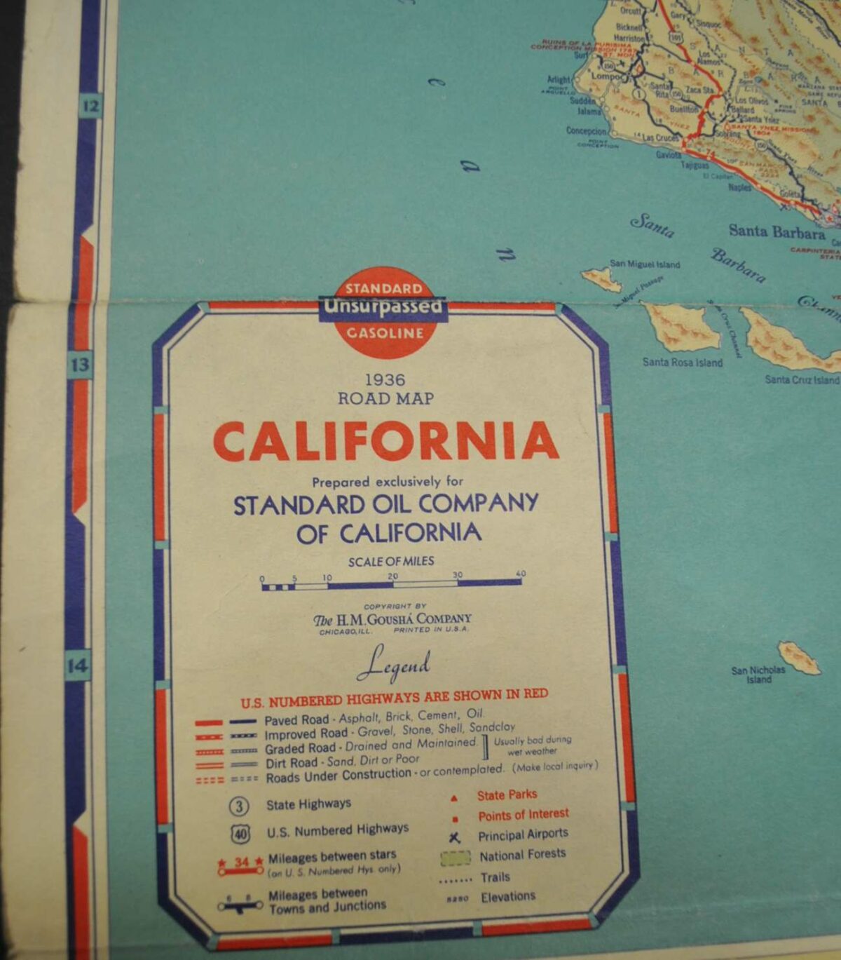 California 1936 - Kroll Antique Maps