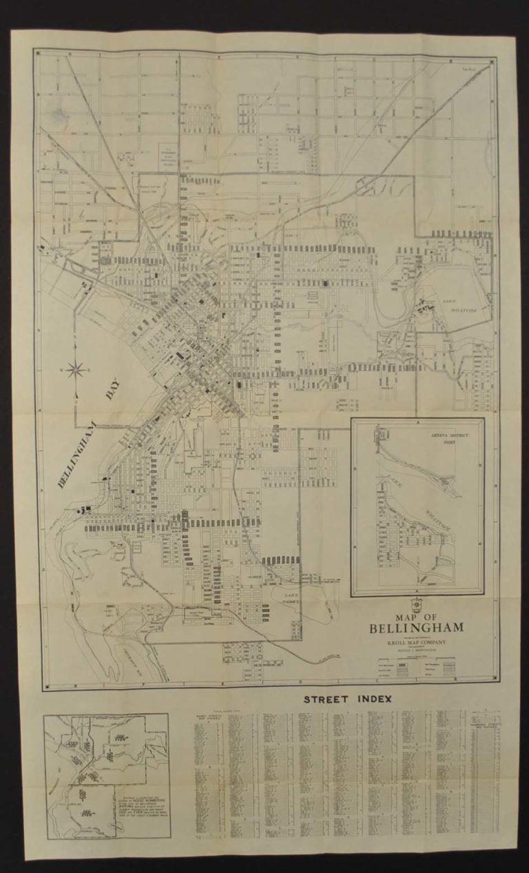 Bellingham, Washington circa 1940 - Kroll Antique Maps