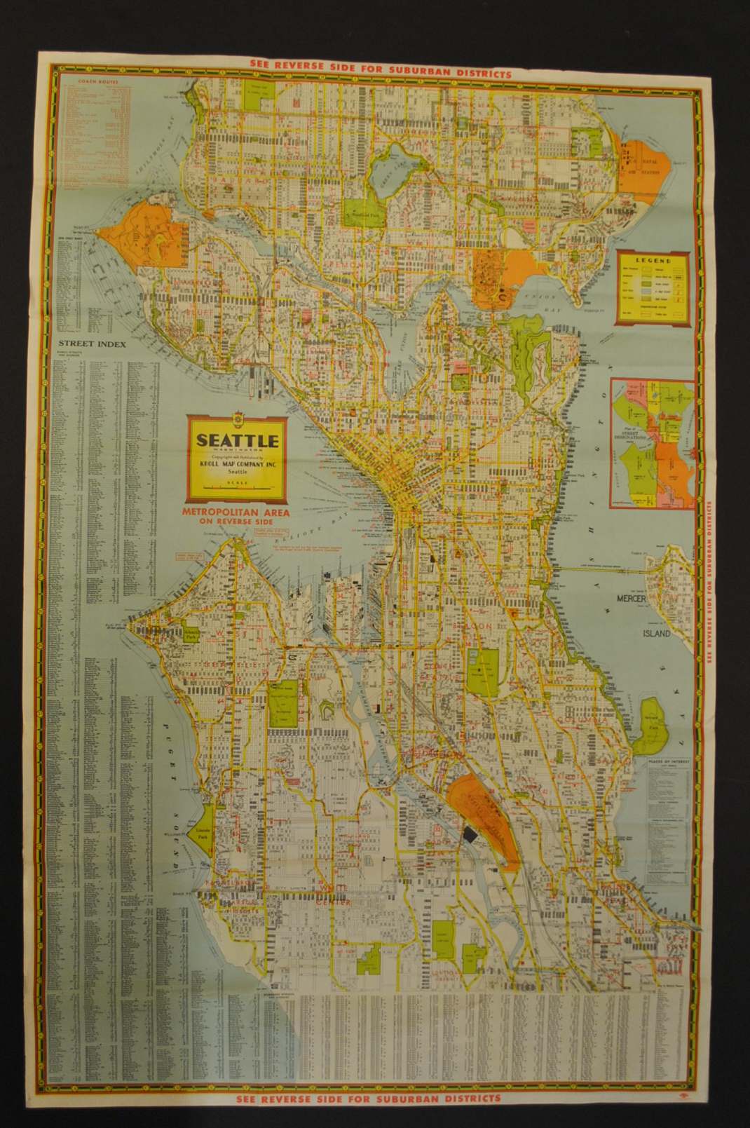 Seattle, Washington circa 1940’s – Kroll Antique Maps