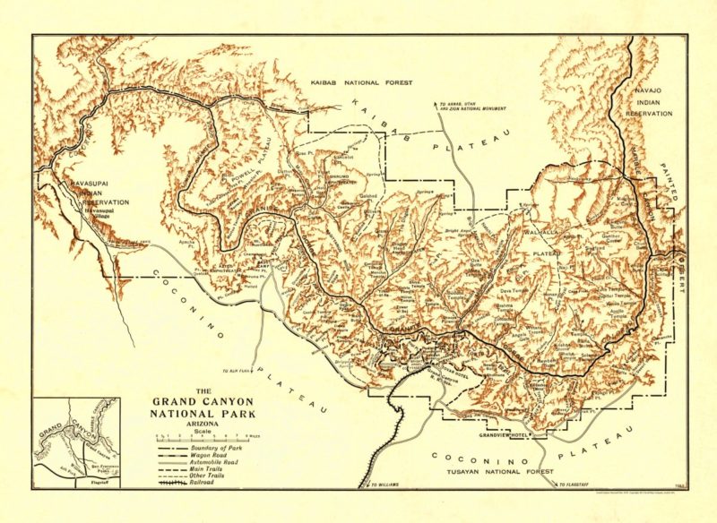 Grand Canyon National Park 1919 (Arizona) – Kroll Antique Maps