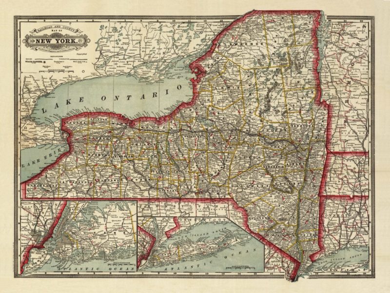 New York State 1888 (Railroads) – Kroll Antique Maps