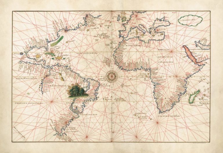 World 1544-2 (Portolan chart) - Kroll Antique Maps